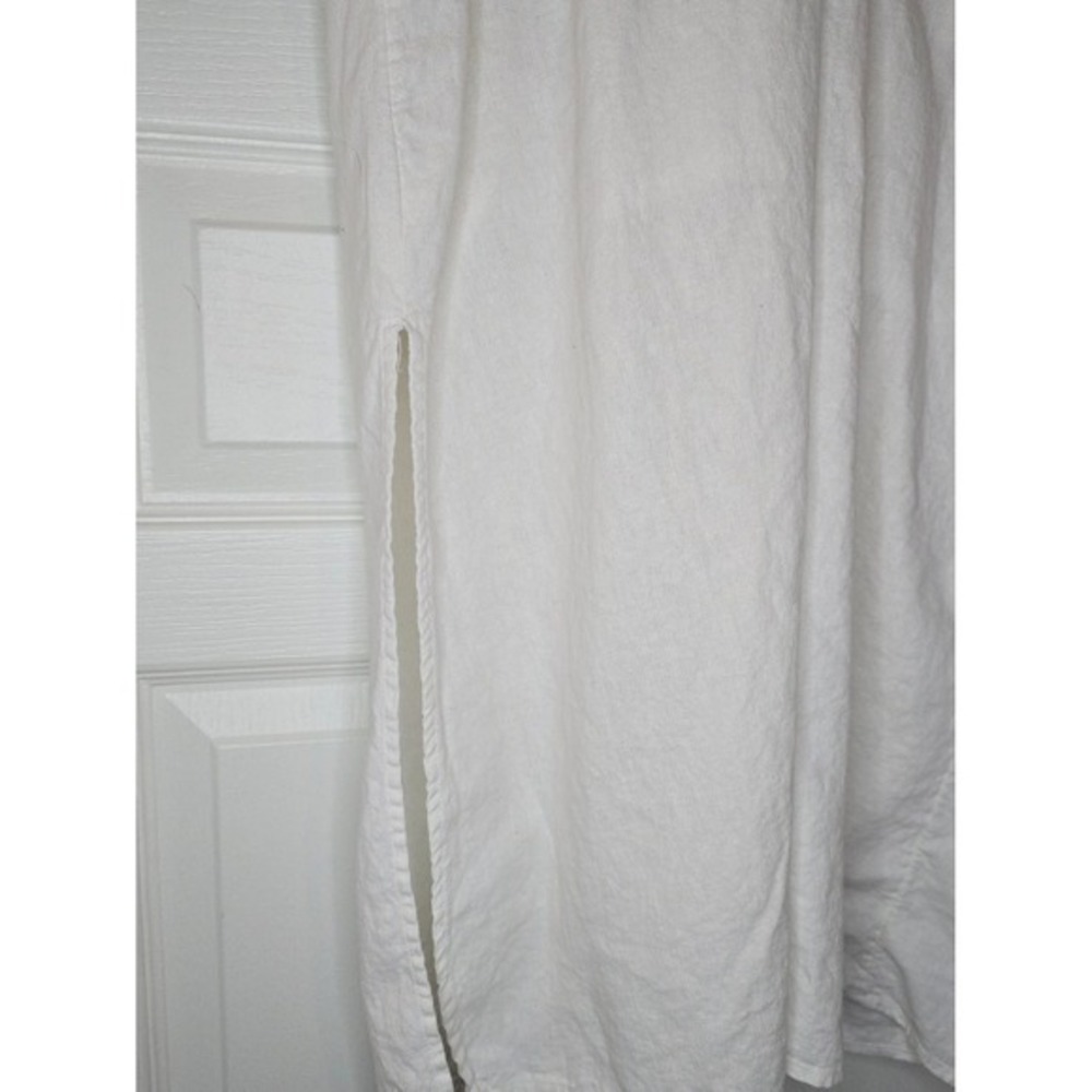 Old Navy White Linen Blend V-Neck Maxi Dress Sleeveless Smocked Back XXL - Picture 4 of 6